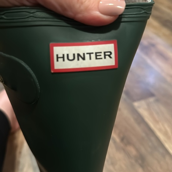 Hunter Tall Boots Green Sz 8 Includes Boot Socks - Picture 8 of 9